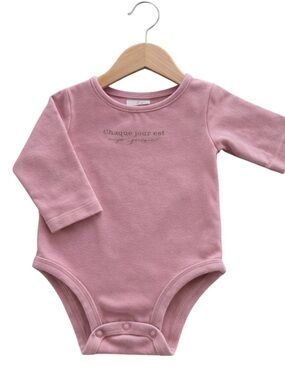 5/$10 Blumind Baby Girl Pink Long Sleeve Bodysuit
